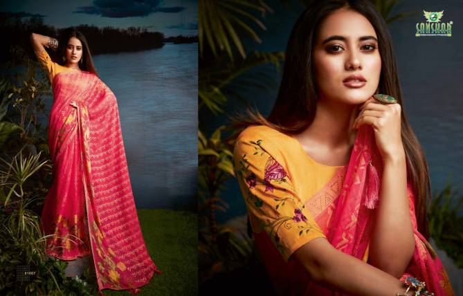 Sanskar Amber New Exclusive Wear Designer Brasso Saree Collection
